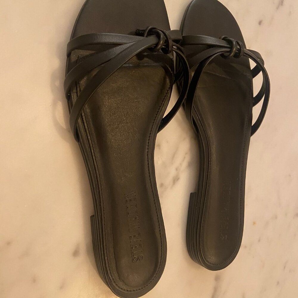Steve Madden Calissi Black Leather sandals Size 7.5 - Picture 2 of 6